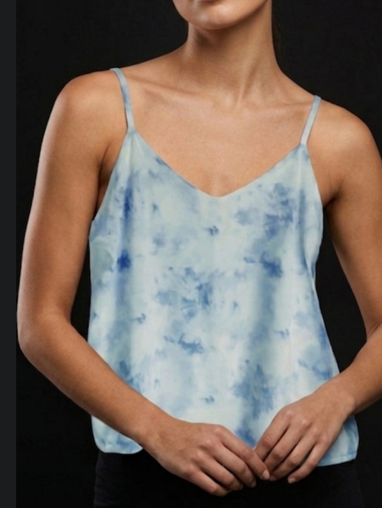 Double Zero Tops - DOUBLE ZERO BLUE TIE-DYE L CAMISOLE BLUE/WHITE LINING